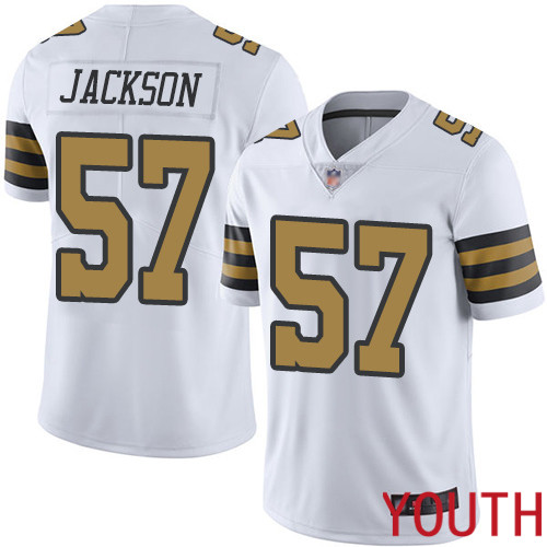 New Orleans Saints Limited White Youth Rickey Jackson Jersey NFL Football #57 Rush Vapor Untouchable Jersey